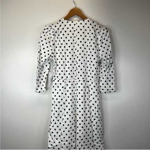 Reformation Hilltop Malta Polka Dot Midi dress white black - L - Picture 4 of 13